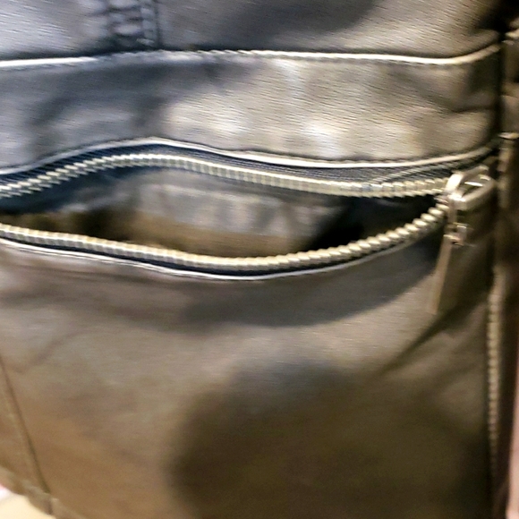 Charcoal Faux Leather Jacket - Picture 6 of 6